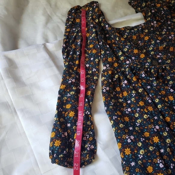 Mudd Floral Pink & Blue Square Neck Line Long Sleeve Women's Dress Size S - Picture 8 of 8